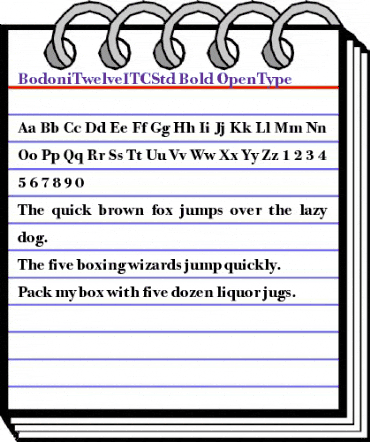 Bodoni Twelve ITC Std Bold animated font preview