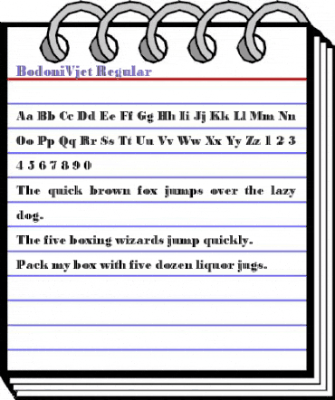 BodoniVjet Regular animated font preview