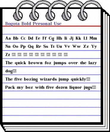 Bogota Bold Personal Use Regular animated font preview