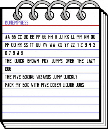 Bohem Press Regular animated font preview