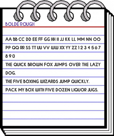 Bolde Rough Regular animated font preview