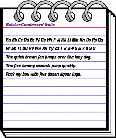 BolsterCondensed Italic animated font preview