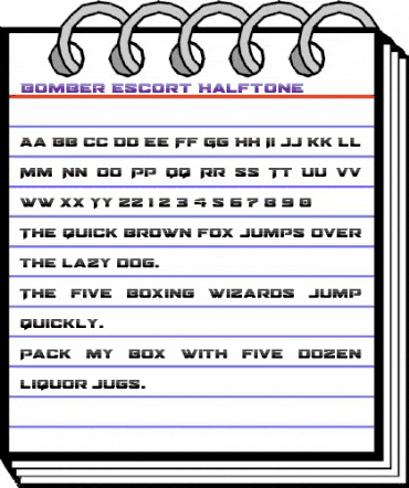 Bomber Escort Halftone Regular animated font preview