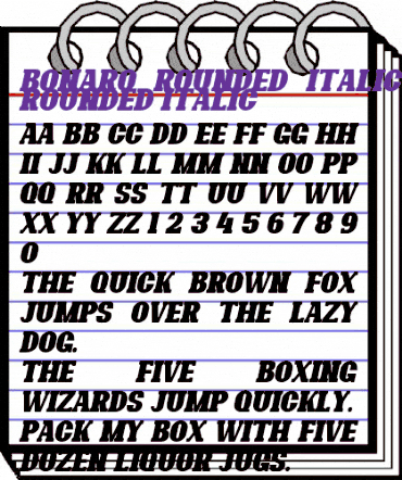 Bonaro Rounded Italic Demo Rounded Italic animated font preview