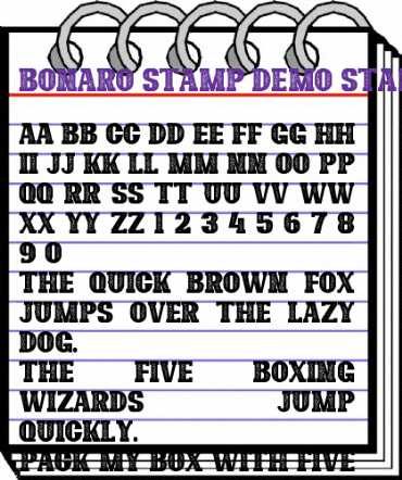Bonaro Stamp Demo Stamp animated font preview