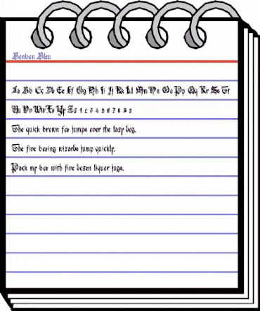 Bonbon Bleu Regular animated font preview