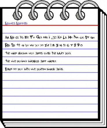 Bones Bummer Regular animated font preview