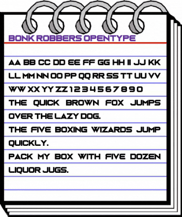 Bonk Robbers Regular animated font preview