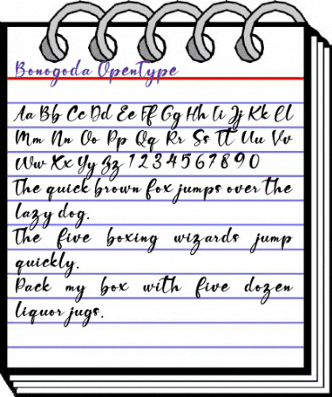Bonogoda Regular animated font preview