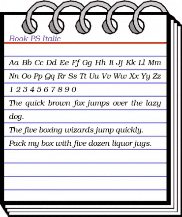 Book-PS Italic animated font preview