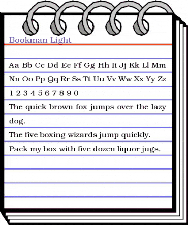Bookman-Light Regular animated font preview