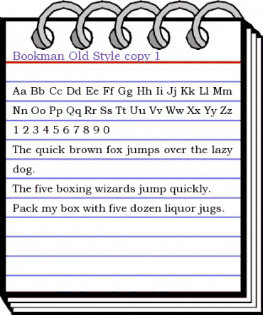 Bookman Old Style Regular animated font preview