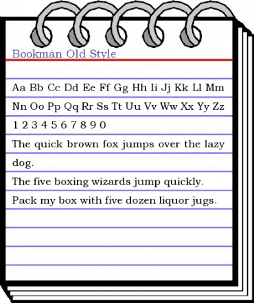 Bookman Old Style Regular animated font preview