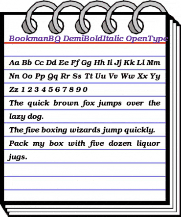 Bookman BQ Regular animated font preview
