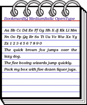 Bookman BQ Regular animated font preview