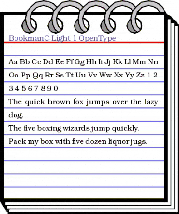 BookmanC Regular animated font preview