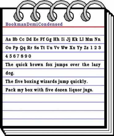 BookmanDemiCondensed Regular animated font preview