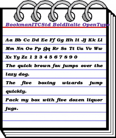 Bookman ITC Std Bold Italic animated font preview