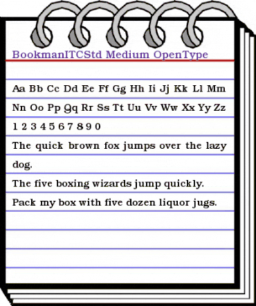 Bookman ITC Std Medium animated font preview