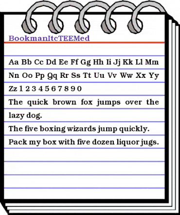 BookmanItcTEEMed Regular animated font preview