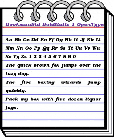 ITC Bookman Std Bold Italic animated font preview ITC Bookman Std Bold Italic animated font preview