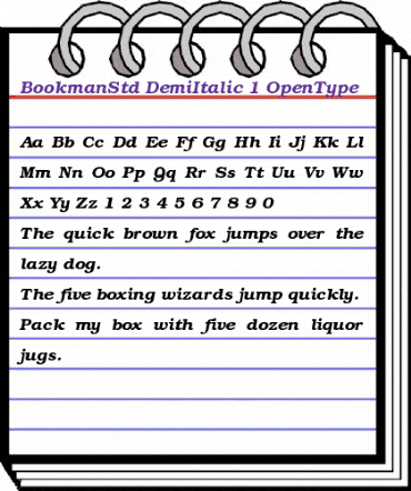 ITC Bookman Std Demi Italic animated font preview ITC Bookman Std Demi Italic animated font preview