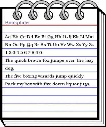 Bookplate Regular animated font preview