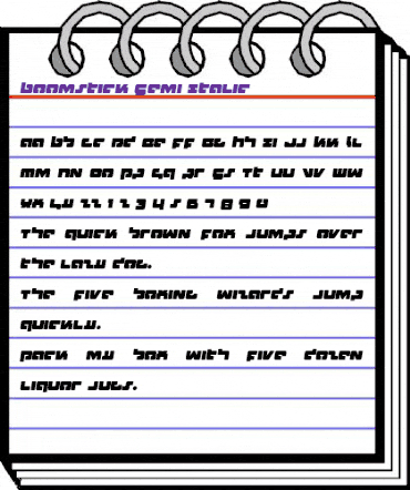 Boomstick Semi-Italic Semi-Italic animated font preview Boomstick Semi-Italic Semi-Italic animated font preview