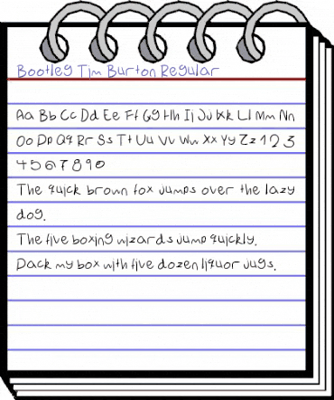 Bootleg Tim Burton Regular animated font preview