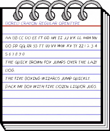 Bored Crayon Regular animated font preview