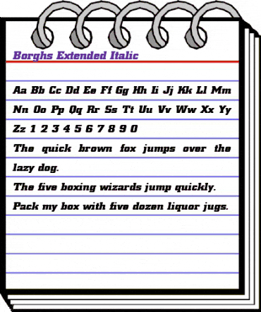 Borghs-Extended Italic animated font preview