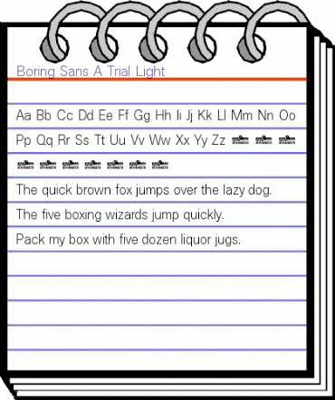 Boring Sans A Trial Light animated font preview