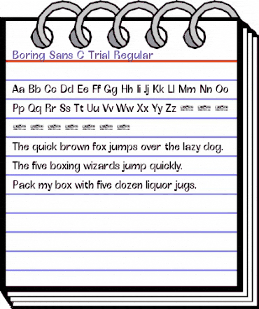 Boring Sans C Trial Regular animated font preview