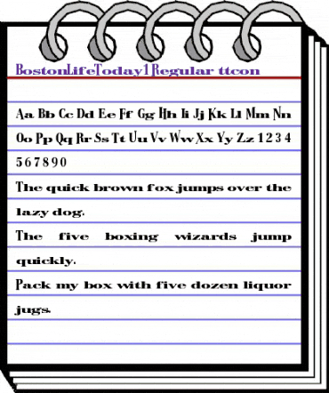 BostonLifeToday1 Regular animated font preview
