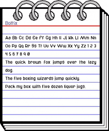 Bottix Regular animated font preview
