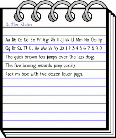 Bottler Shake Regular animated font preview