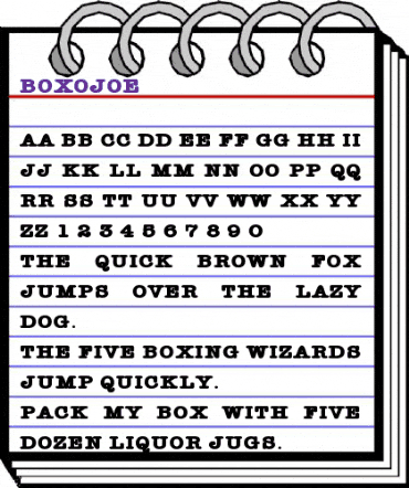 BoxOJoe Regular animated font preview