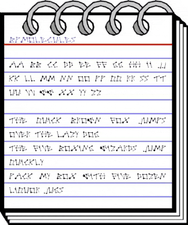 BPmolecules Regular animated font preview