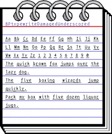 BPtypewriteDamagedUnderscored Regular animated font preview