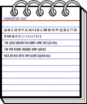 BradburySans-Light Regular animated font preview