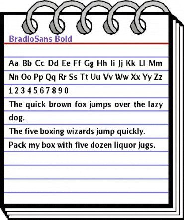 BradloSans Regular animated font preview
