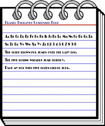 Brando Engraved Condensed Bold animated font preview