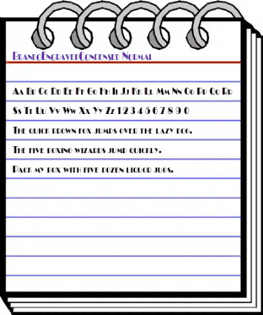 BrandoEngravedCondensed Normal animated font preview