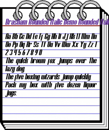 Brasham Rounded Italic Demo Rounded Italic animated font preview