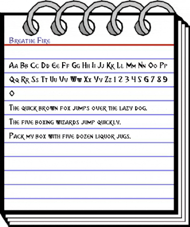 Breathe Fire Regular animated font preview