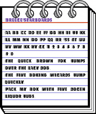 BreezeStarboards Regular animated font preview