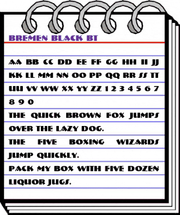 Bremen Blk BT Black animated font preview