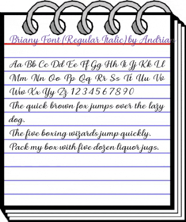 Briany Italic animated font preview