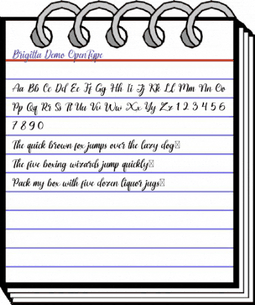 Brigitta Demo Regular animated font preview