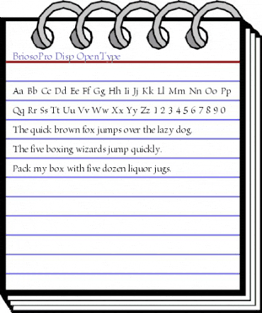 Brioso Pro Display animated font preview Brioso Pro Display animated font preview